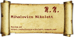 Mihalovics Nikolett névjegykártya