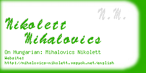 nikolett mihalovics business card